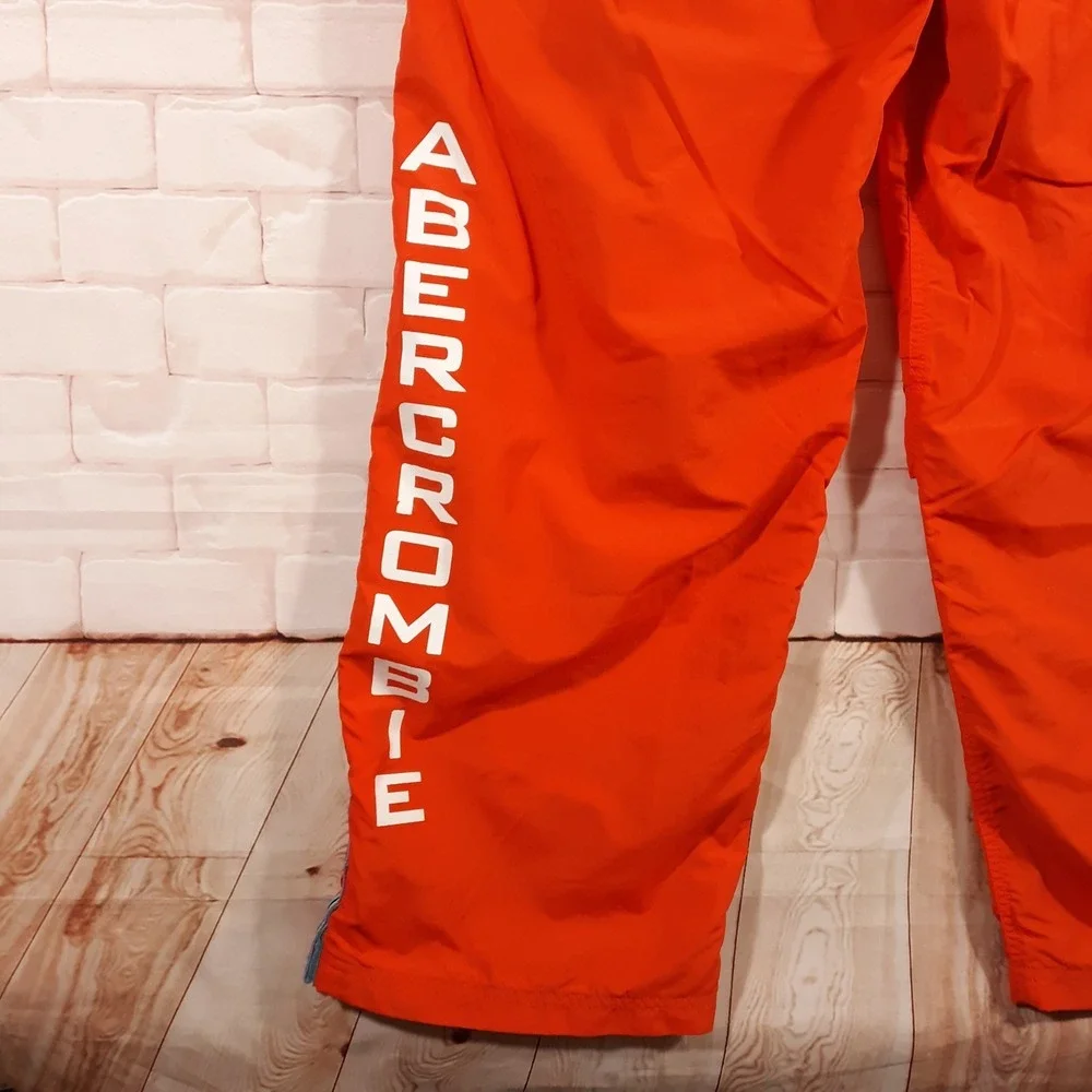 Vintage Abercrombie & Fitch Gym Issue 092 Pants Mens XL Orange Baggy Mesh Lined